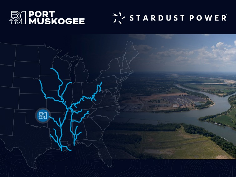 Strategic location of Stardust Power’s lithium refinery in Muskogee, Oklahoma