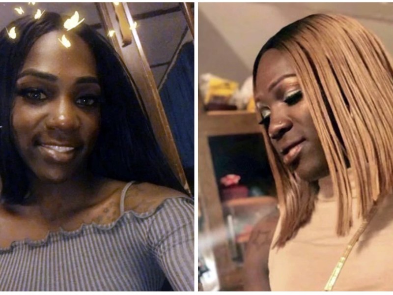 In combo of undated selfie images provided courtesy of the Dime Doe family, show Dime Doe, a Black transgender woman. Doe's August 2019 death is now the subject of a first-of-its-kind federal hate crimes trial that began this week in Columbia, S.C. (Courtesy Dime Doe Family via AP)