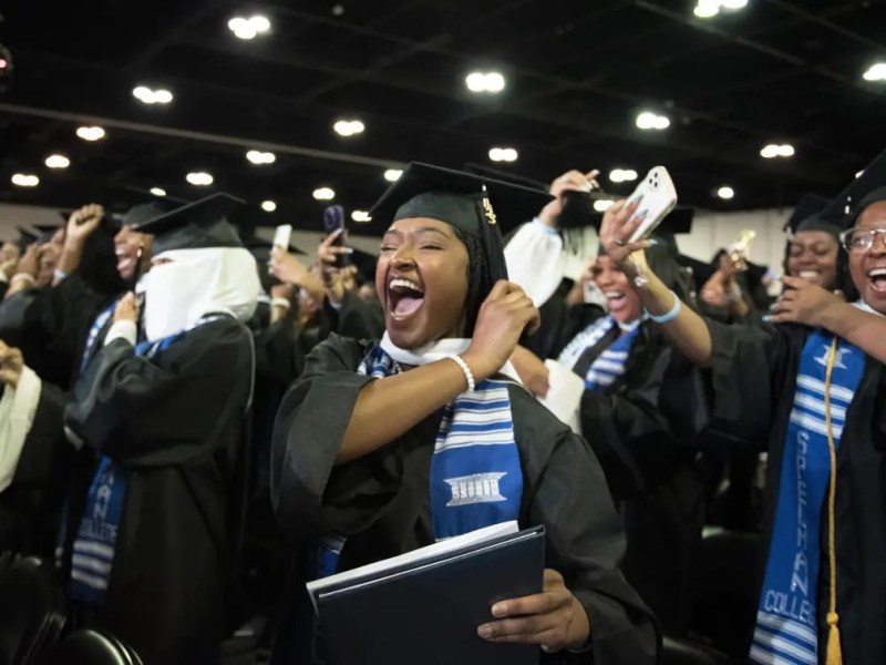 Spelman College students celebrating the 136th Commencement in May 2023, at College Park, Georgia.