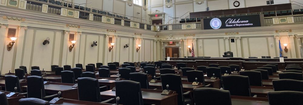 House of Representatives floor at the Oklahoma State Capitol where the grocery tax bill was heard.