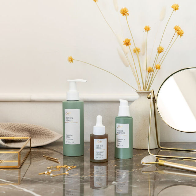 True Dew Face Oil Bottle with Cleanser and Moistuzer